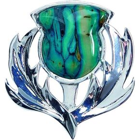 Brora Thistle Heathergem Brooch Made from Scottish Heather Accessories for Men and Women with Jewelry Gift Box