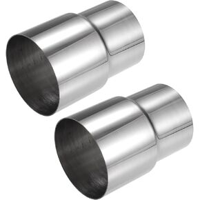 2 Pcs Exhaust Pipe Adapter Connector Reducer, 3" ID - 3.5" ID Exhaust Adapter Universal for Car Truck Pickup Durable Stainless Steel Silver Tone