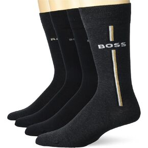 BOSS Men's Four Pack Iconic Logo Dress Sock Gift Set