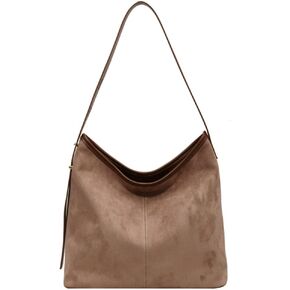 Tote Bag for Women Suede Classic Top-handle Shoulder Bags Slouchy Hobo Crossbody Bag Retro College Work Purse Handbag