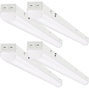 DAKASON 4FT LED Linear Light Fixture, 4 Foot LED Shop Lights 40/32/24W 35/40/5000K CCT Selectable, 4Feet Commercial Bay Lighting Fluorescent Tube Replacement for Office Garage 4 Pack