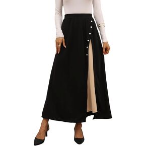 تنورة طويلة للسيدات من Avanova بفتحات جانبية وأزرار لأعلى وجيب عالية الخصر in Kuwait