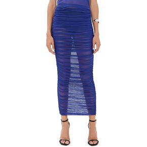 Good American Women's Mesh Ruched Skirt