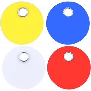 100 Pack - CleverDelights Plastic Tags - 1" Round - Waterproof and Tear-Resistant - 25 Pcs Per Color