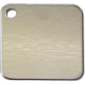 RMP Stamping Blanks, 1 Inch Square with Rounded Corners and Corner Hole, Aluminum 0.063 Inch (14 Ga.) - 50 Pack