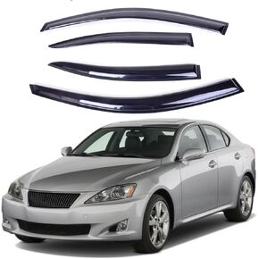 Sunwei Fits for Lexus IS250 2006-2012 Side Window Vent Visor Sun Rain Deflector Guard, Black (05 0612)