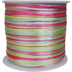 1.0mm x 50 Yards Segment Dyed Nylon Cord Satin Beading String for Macrame Friendship Bracelets Chinese Knotting,Necklaces,Jewelry Making(Purple)