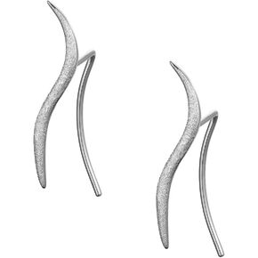 Dtja Minimalist Wave Cuff Wrap Crawler Earrings for Women Girls S925 Sterling Silver Threader Climber S Shape Cute Pin Studs Simple Hoops Piercing Ear Hypoallergenic Jewelry Fashion Gifts