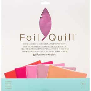 We R Memory Keepers Quill 12"X12" Foil Sheets 15/Pkg-Flamingo-3 Each Of 5 Colors