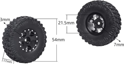 Aluminum 1.0 Beadlock Wheels and Tires for Axial SCX24 Deadbolt C10 Jeep Wrangler Bronco Gladiator 1/24 RC Crawler Car Upgrades (4-Pack) in Kuwait