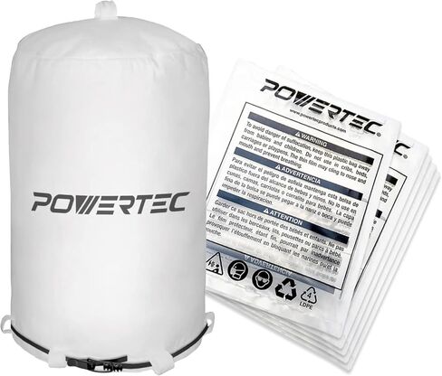 POWERTEC 70333 Dust Collector Bag, 21" x 31", 1 Micron Filter, For JET, Grizzly, Shop Fox, Wen, Harbor Freight, and POWERTEC DC-1512 in Saudi Arabia