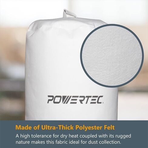 POWERTEC 70333 Dust Collector Bag, 21" x 31", 1 Micron Filter, For JET, Grizzly, Shop Fox, Wen, Harbor Freight, and POWERTEC DC-1512 in Saudi Arabia