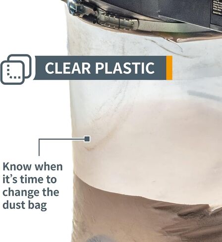 POWERTEC 70333 Dust Collector Bag, 21" x 31", 1 Micron Filter, For JET, Grizzly, Shop Fox, Wen, Harbor Freight, and POWERTEC DC-1512 in Saudi Arabia