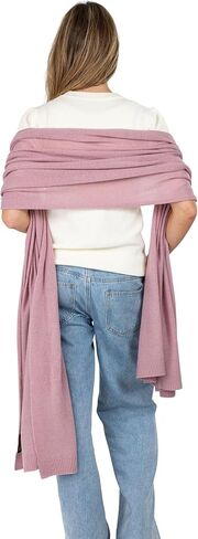 Velanio Cashmere Luxury Knitted Wrap Travel Shawl, Pashmina Stole, All-Season Scarf for Women 90% Wool 10% Cashmere in Kuwait