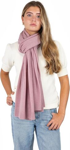 Velanio Cashmere Luxury Knitted Wrap Travel Shawl, Pashmina Stole, All-Season Scarf for Women 90% Wool 10% Cashmere in Kuwait