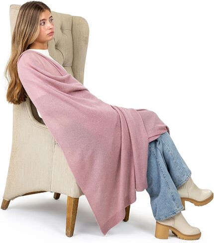 Velanio Cashmere Luxury Knitted Wrap Travel Shawl, Pashmina Stole, All-Season Scarf for Women 90% Wool 10% Cashmere in Kuwait