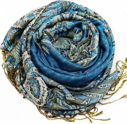 Pashmina Scarf Shawl Bohemian Women Wedding Wrap Stole with Fringes Single Jacquard in Saudi Arabia