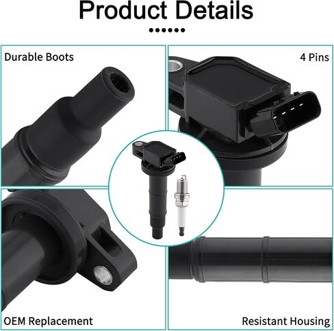 4PCS UF333 Ignition Coil Pack 2.4L L4 For Toyota Camry Corolla Highlander Matrix Rav4 Solara Lexus HS250h Scion TC XB Pontiac Vibe UF-333 IC463 IC465 IC574 in Kuwait