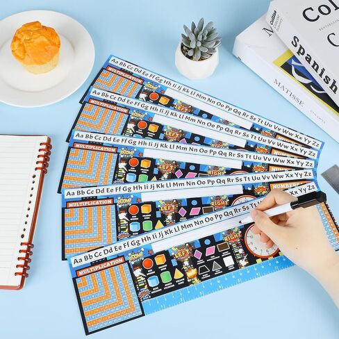40Pcs Super Themed Hero Name Tags Desktop Reference Name Plates for School Classroom Decor Student Desks Name Tags Cutouts with Ruler Shapes Numbers Alphabet Kindergarten Preschool Supplies in Saudi Arabia