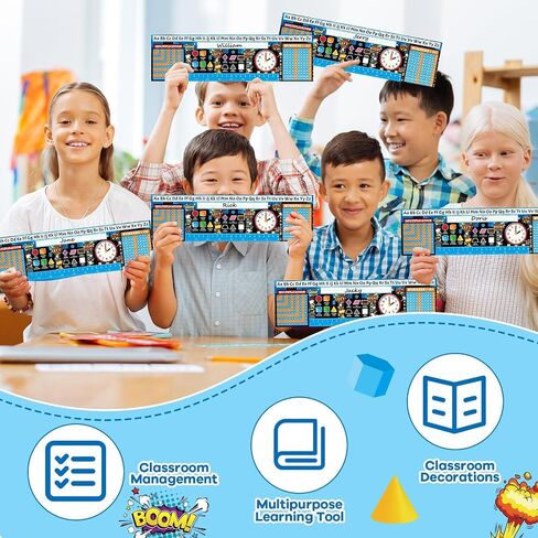 40Pcs Super Themed Hero Name Tags Desktop Reference Name Plates for School Classroom Decor Student Desks Name Tags Cutouts with Ruler Shapes Numbers Alphabet Kindergarten Preschool Supplies in Saudi Arabia