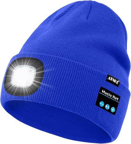 ATNKE LED قبعة صغيرة بلوتوث مضاءة، USB قابلة للشحن 4 LED الموسيقى اللاسلكية تشغيل كشافات قبعة هدية للرجال والنساء in Kuwait
