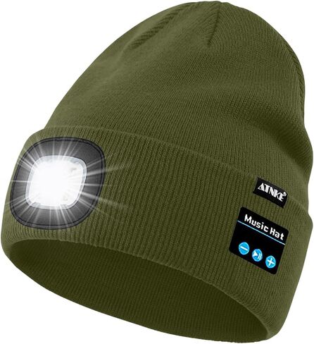 ATNKE LED قبعة صغيرة بلوتوث مضاءة، USB قابلة للشحن 4 LED الموسيقى اللاسلكية تشغيل كشافات قبعة هدية للرجال والنساء in Kuwait