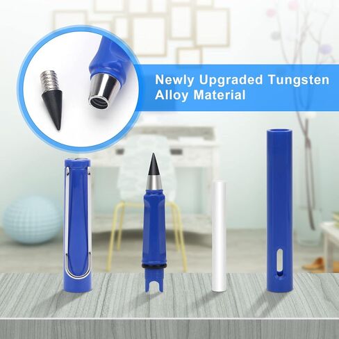 3 قطع قلم رصاص يدوم طويلاً، قلم رصاص يدوم طويلاً، رأس قابل للاستبدال، قلم لا نهائي بدون حبر، أقلام كتابة معدنية غير محدودة قابلة لإعادة الاستخدام مع 8 رؤوس أقلام in Kuwait