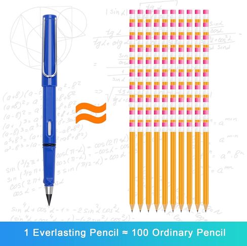 3 قطع قلم رصاص يدوم طويلاً، قلم رصاص يدوم طويلاً، رأس قابل للاستبدال، قلم لا نهائي بدون حبر، أقلام كتابة معدنية غير محدودة قابلة لإعادة الاستخدام مع 8 رؤوس أقلام in Kuwait