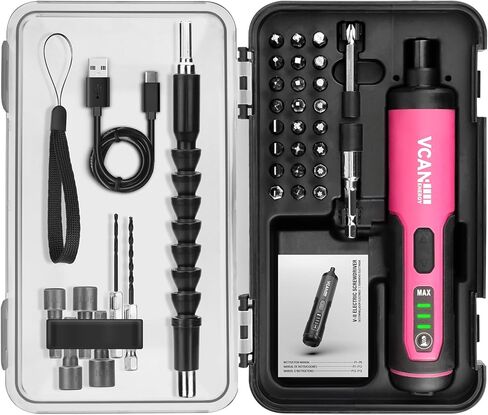 مفك براغي كهربائي 4 فولت من فكانانيرجي، بطارية 2000mAh قابلة لاعادة الشحن بمنفذ USB، مفك براغي لاسلكي مع ضوء LED، عزم دوران قابل للتعديل، 38 في 1، مناسب للمشاريع الصغيرة in Kuwait