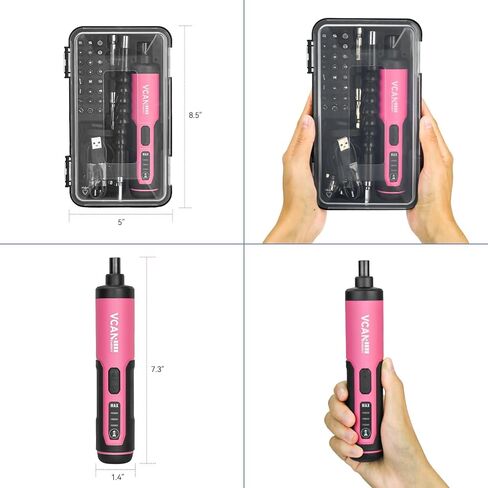 مفك براغي كهربائي 4 فولت من فكانانيرجي، بطارية 2000mAh قابلة لاعادة الشحن بمنفذ USB، مفك براغي لاسلكي مع ضوء LED، عزم دوران قابل للتعديل، 38 في 1، مناسب للمشاريع الصغيرة in Kuwait