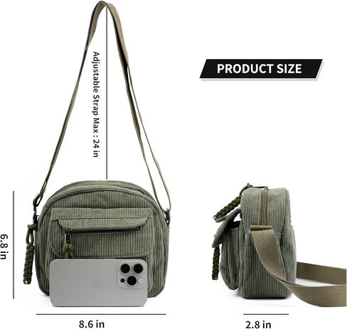 Small Cute Corduroy Crossbody Bag Mini Shoulder Bag Handbags Purse with Zipper Pocket in Kuwait