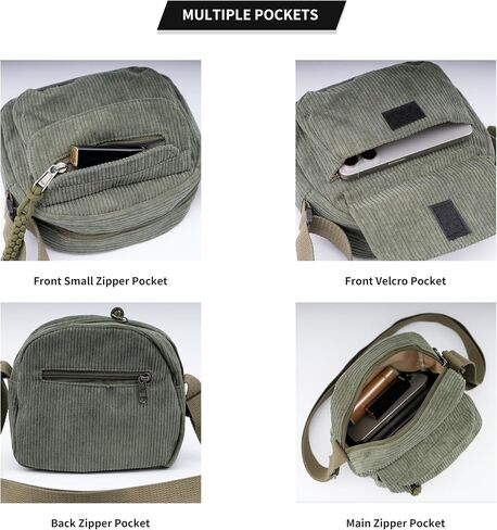 Small Cute Corduroy Crossbody Bag Mini Shoulder Bag Handbags Purse with Zipper Pocket in Kuwait