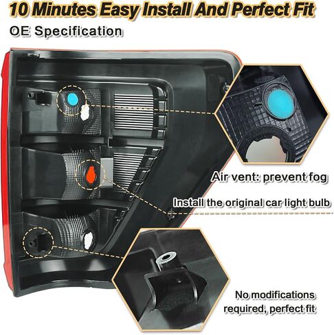 Tail Light Compatible With 2021 2022 2023 Ford F150 Included Bulb and Harness (Halogen W/O Blind Spot, Left Driver Side) in Saudi Arabia