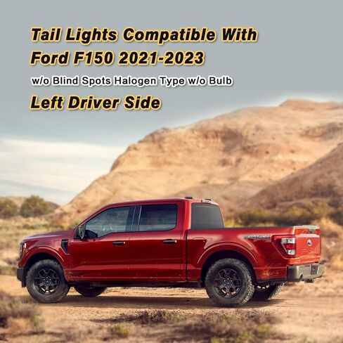 Tail Light Compatible With 2021 2022 2023 Ford F150 Included Bulb and Harness (Halogen W/O Blind Spot, Left Driver Side) in Saudi Arabia