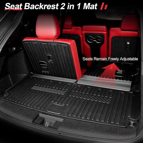 Cargo Mat Compatible with 2022-2025 Acura MDX Cargo Liner with Backrest Mat 2 in 1 Mat TPE All Weather Protection Black Rear Cargo Liners for 2024 2025 Acura MDX Accessories in Kuwait