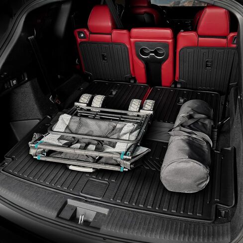 Cargo Mat Compatible with 2022-2025 Acura MDX Cargo Liner with Backrest Mat 2 in 1 Mat TPE All Weather Protection Black Rear Cargo Liners for 2024 2025 Acura MDX Accessories in Kuwait