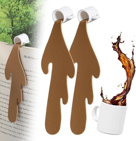 2pcs Spilled Coffee Bookmark, Personalized Bookmark Unique Cute Bookmarks Book Lovers Gifts for Reading Women Men Kids, Funny Bookmarks and Book Accessories in Saudi Arabia