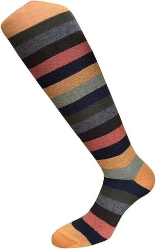 Set of 4 Pairs of Men's Knee High Cotton Socks, Soft and Stylish - Made in Italy One Size in Saudi Arabia
