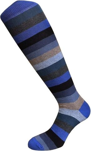 Set of 4 Pairs of Men's Knee High Cotton Socks, Soft and Stylish - Made in Italy One Size in Saudi Arabia