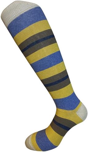 Set of 4 Pairs of Men's Knee High Cotton Socks, Soft and Stylish - Made in Italy One Size in Saudi Arabia