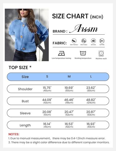 Womens Cropped Cardigan Sweaters Chunky Open Front Button Down Knit Sweater Long Sleeve Loose Cardigan Outerwear in Kuwait