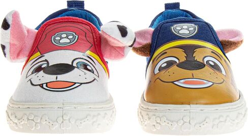 أحذية رياضية قماشية منخفضة من Paw Patrol للأولاد - حذاء Chase and Marshall Laceless Slipon منخفض من الأعلى للأطفال - أزرق/أحمر (الأطفال الصغار/الأطفال الصغار) in Saudi Arabia
