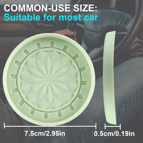 Amooca Car Cup Coaster 4 Pack Universal Non-Slip Cup Holders Insert Coasters Cup Mats Car Interior Accessories Tea Green Flower in Saudi Arabia