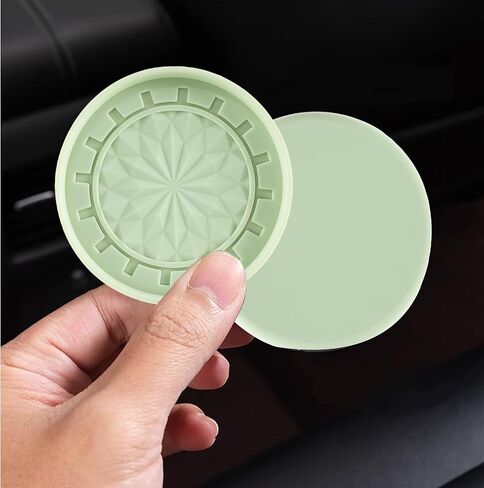 Amooca Car Cup Coaster 4 Pack Universal Non-Slip Cup Holders Insert Coasters Cup Mats Car Interior Accessories Tea Green Flower in Saudi Arabia