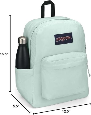 حقيبة ظهر JanSport Superbreak Plus - حقيبة كتب للعمل أو السفر أو الكمبيوتر المحمول مع جيب لزجاجة المياه، باللون الأسود in Kuwait