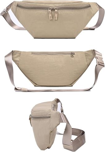 Large Crescent Cross Body Bag for Women and Men Pack Waist Pack for Running Crossbody Bags Adjustable Strap Black in Saudi Arabia