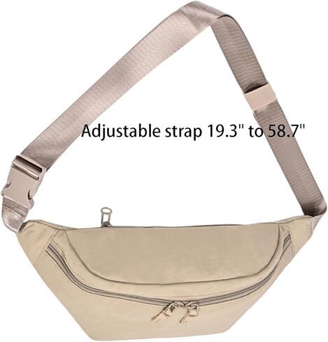 Large Crescent Cross Body Bag for Women and Men Pack Waist Pack for Running Crossbody Bags Adjustable Strap Black in Saudi Arabia
