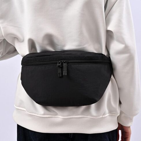 Large Crescent Cross Body Bag for Women and Men Pack Waist Pack for Running Crossbody Bags Adjustable Strap Black in Saudi Arabia