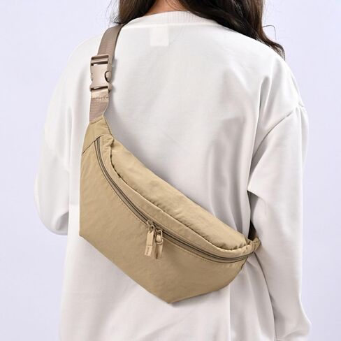Large Crescent Cross Body Bag for Women and Men Pack Waist Pack for Running Crossbody Bags Adjustable Strap Black in Saudi Arabia