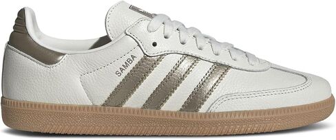adidas Samba OG Womens, Off White/Cyber Metallic/Wonder Gold Metallic, Size 5 in Saudi Arabia